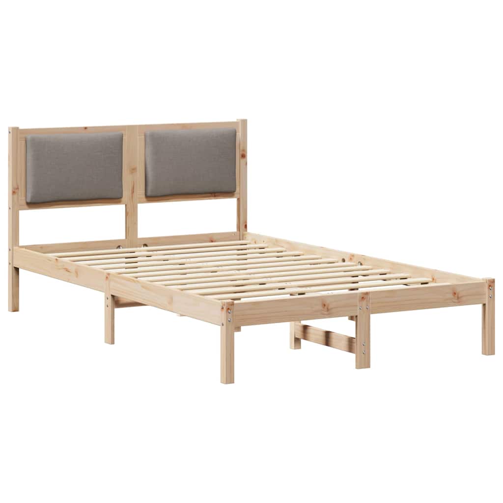 Bettrahmen mit Kopfteil Taupe 120 x 200 cm Massives Kiefernholz
