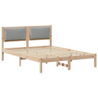 Bettrahmen Hellgrau 140 x 190 cm Massives Kiefernholz