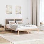 Bettrahmen mit Kopfteil Taupe 140 x 190 cm Massives Kiefernholz