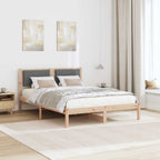 Bettrahmen Dunkelgrau 135 x 190 cm Massives Kiefernholz