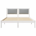 Bettrahmen Hellgrau 135 x 190 cm Massives Kiefernholz