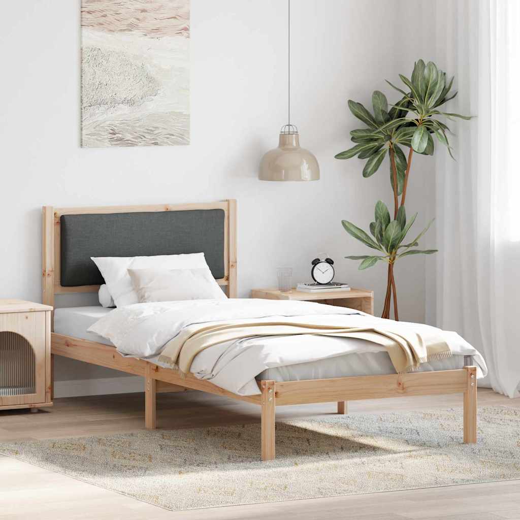 Bettrahmen Dunkelgrau 100 x 200 cm Massives Kiefernholz