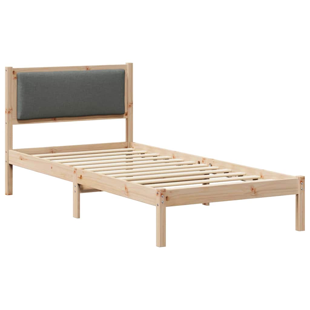 Bettrahmen Dunkelgrau 100 x 200 cm Massives Kiefernholz