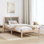 Bettrahmen mit Kopfteil Taupe 100 x 200 cm Massives Kiefernholz