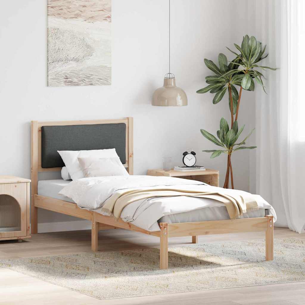 Bettrahmen Dunkelgrau 80 x 200 cm Massives Kiefernholz