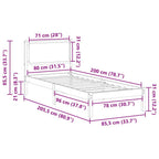 Bettrahmen Schwarz 80 x 200 cm Massives Kiefernholz