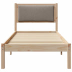 Bettrahmen mit Kopfteil Taupe 80 x 200 cm Massives Kiefernholz