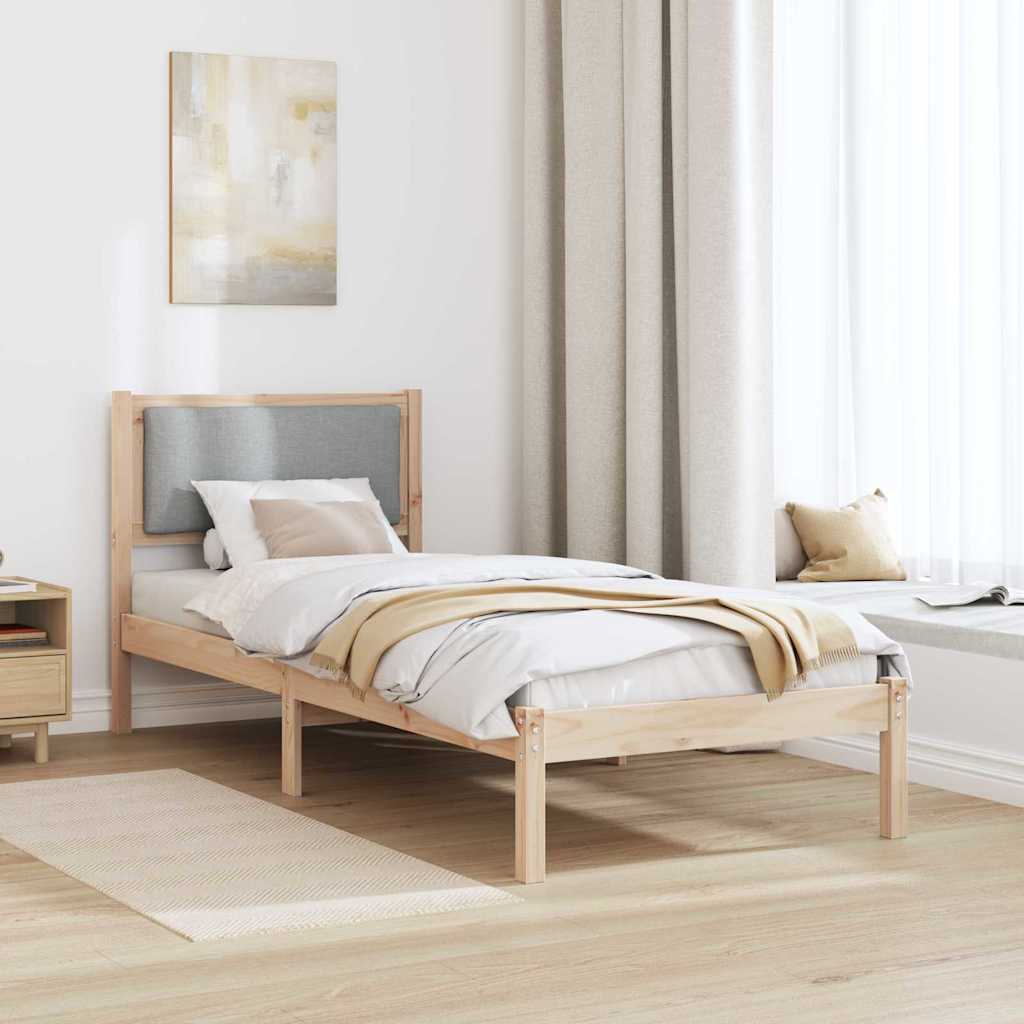 Bettrahmen Hellgrau 80 x 190 cm Massives Kiefernholz