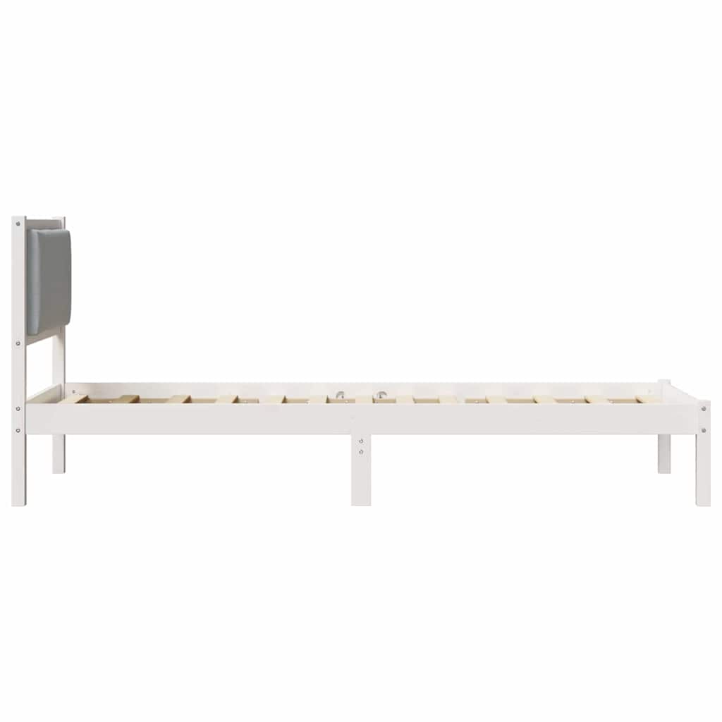 Bettrahmen Hellgrau 80 x 190 cm Massives Kiefernholz
