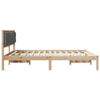 Bettrahmen Dunkelgrau 160 x 200 cm Massives Kiefernholz