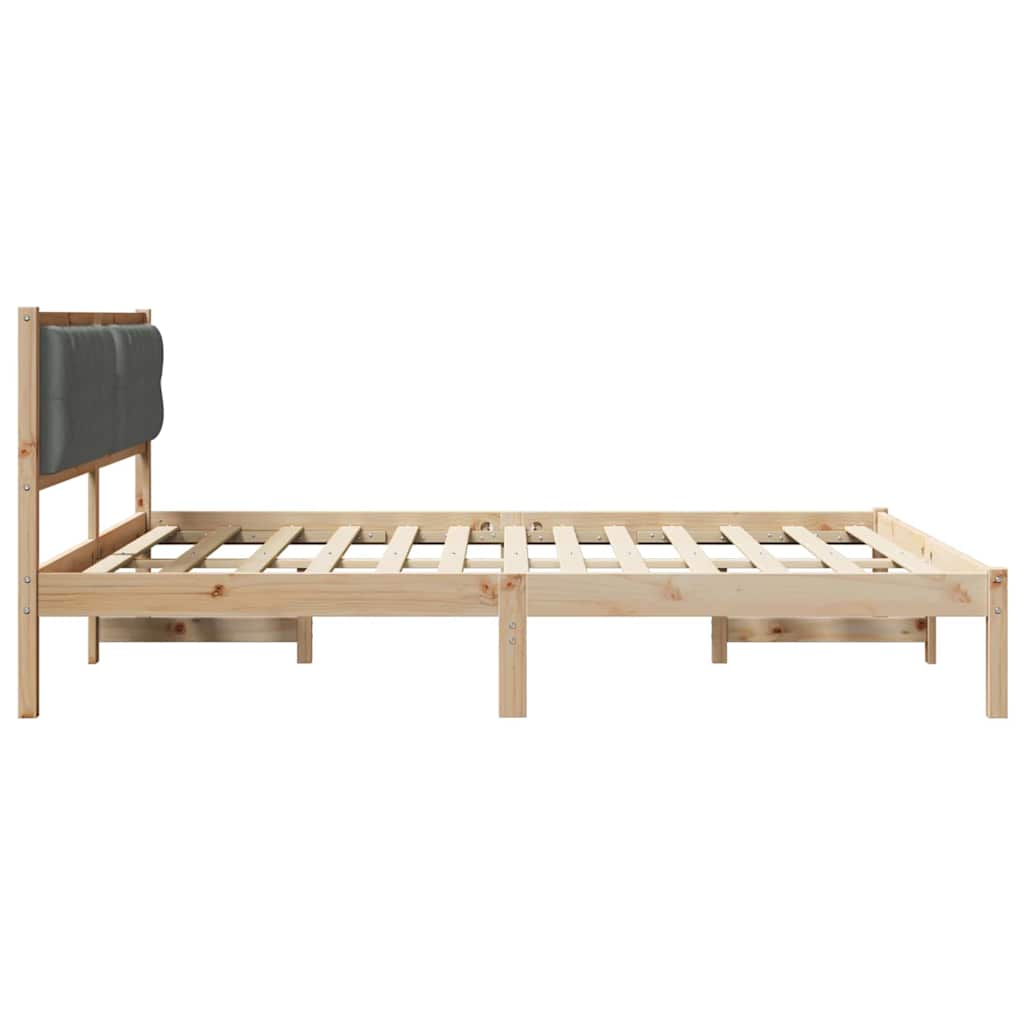 Bettrahmen Dunkelgrau 160 x 200 cm Massives Kiefernholz