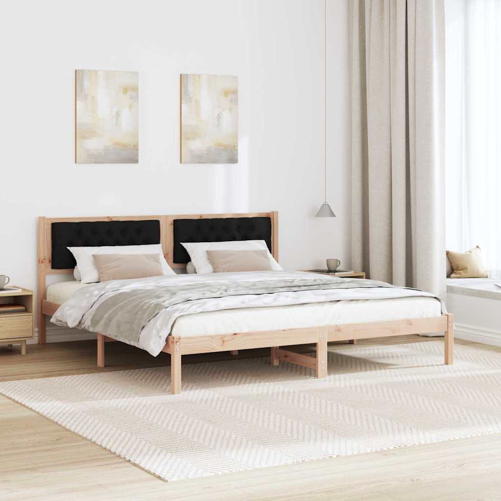 Bettrahmen Schwarz 160 x 200 cm Massives Kiefernholz