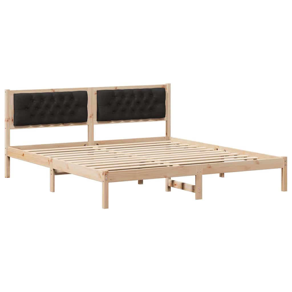 Bettrahmen Schwarz 160 x 200 cm Massives Kiefernholz