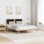 Bettrahmen Schwarz 150 x 200 cm Massives Kiefernholz