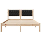 Bettrahmen Schwarz 150 x 200 cm Massives Kiefernholz