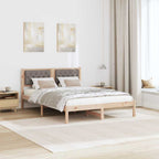 Bettrahmen mit Kopfteil Taupe 140 x 200 cm Massives Kiefernholz