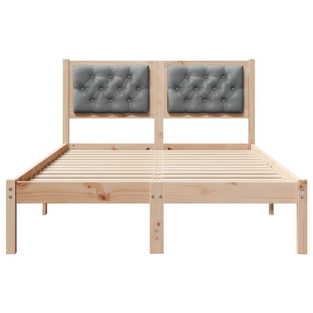 Bettrahmen Hellgrau 120 x 200 cm Massives Kiefernholz