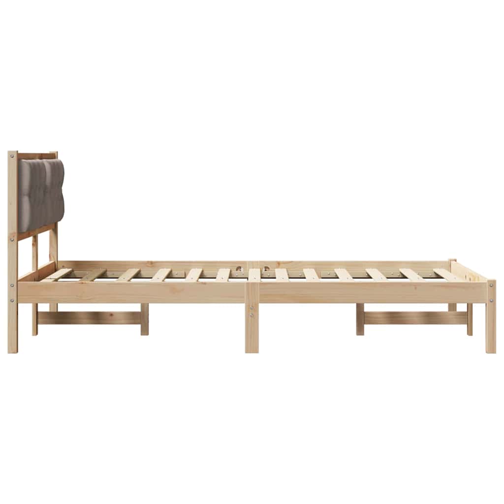 Bettrahmen mit Kopfteil Taupe 120 x 200 cm Massives Kiefernholz