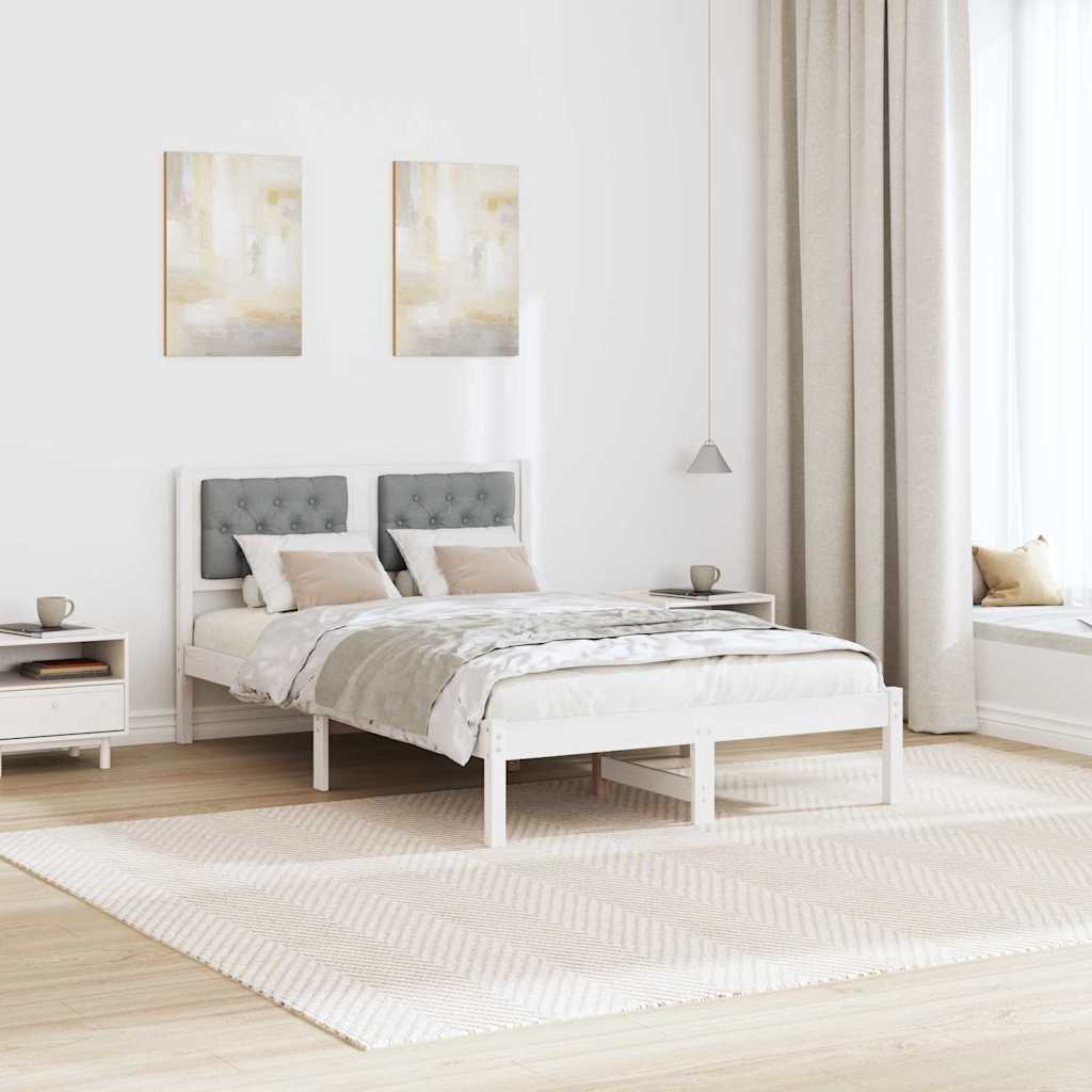 Bettrahmen Hellgrau 120 x 200 cm Massives Kiefernholz