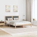Bettrahmen Dunkelgrau 140 x 190 cm Massives Kiefernholz