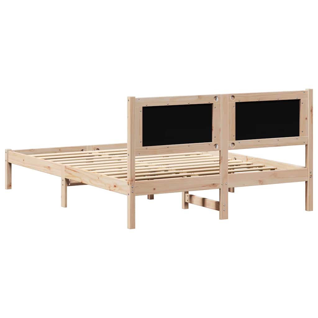 Bettrahmen Dunkelgrau 140 x 190 cm Massives Kiefernholz