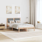 Bettrahmen Hellgrau 135 x 190 cm Massives Kiefernholz