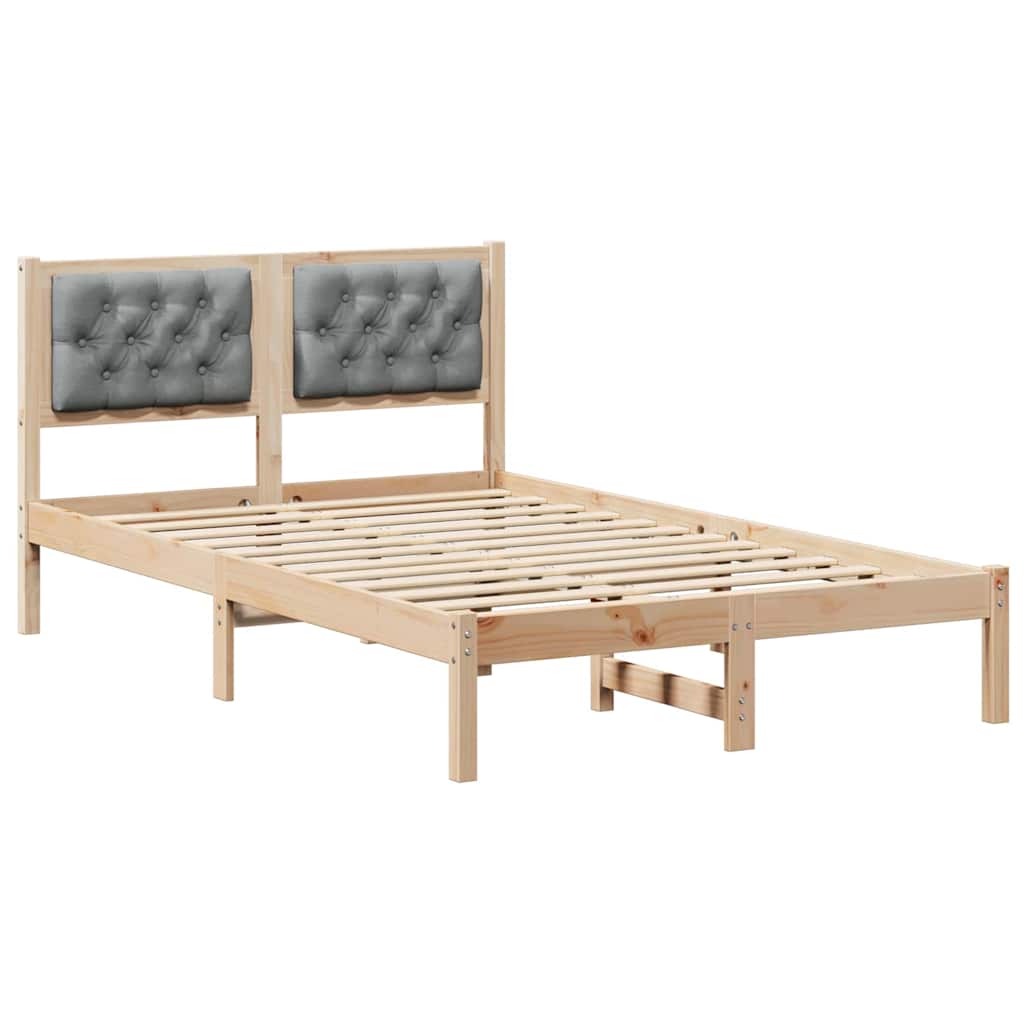 Bettrahmen Hellgrau 135 x 190 cm Massives Kiefernholz