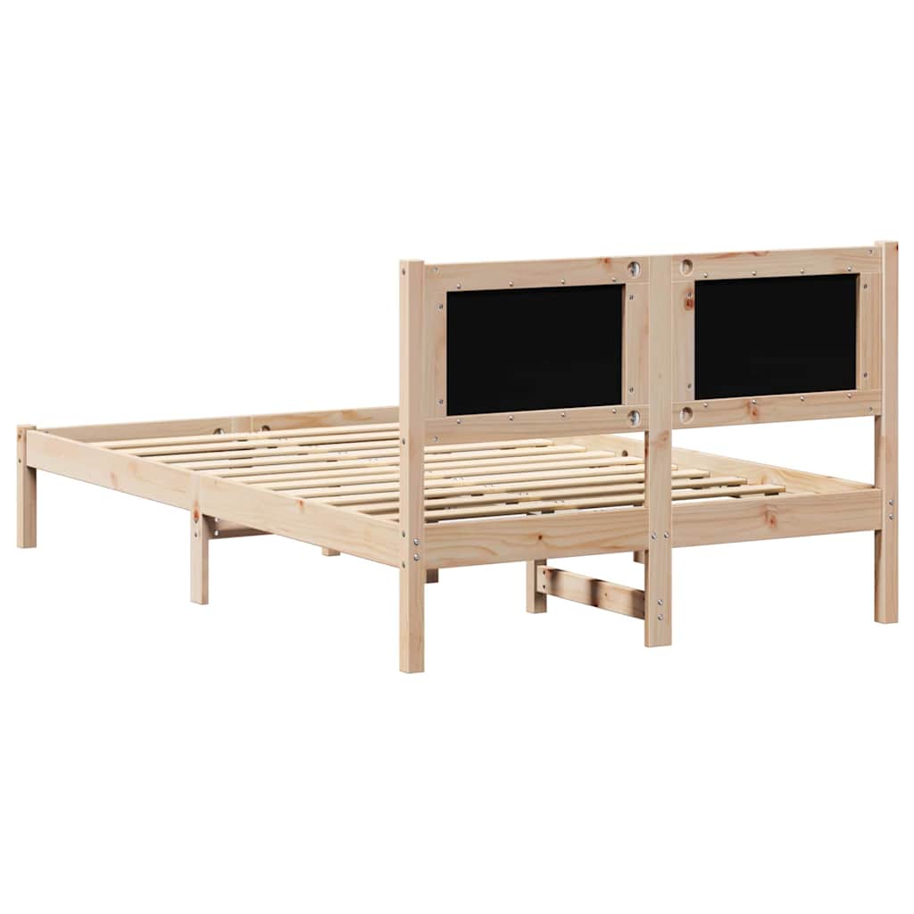 Bettrahmen Hellgrau 135 x 190 cm Massives Kiefernholz