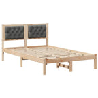 Bettrahmen Dunkelgrau 120 x 190 cm Massives Kiefernholz