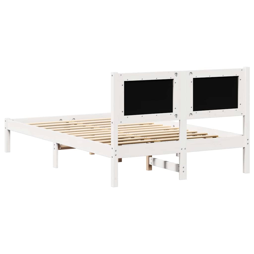 Bettrahmen Hellgrau 120 x 190 cm Massives Kiefernholz
