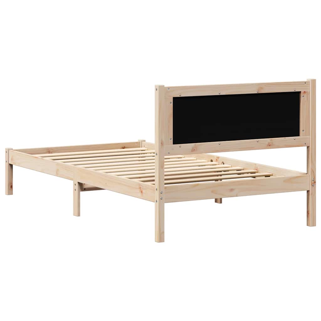 Bettrahmen Dunkelgrau 100 x 200 cm Massives Kiefernholz