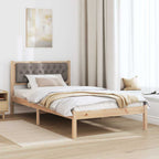 Bettrahmen mit Kopfteil Taupe 100 x 200 cm Massives Kiefernholz