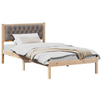 Bettrahmen mit Kopfteil Taupe 100 x 200 cm Massives Kiefernholz