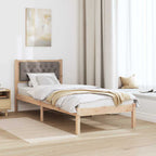 Bettrahmen mit Kopfteil Taupe 80 x 200 cm Massives Kiefernholz