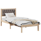 Bettrahmen mit Kopfteil Taupe 80 x 200 cm Massives Kiefernholz