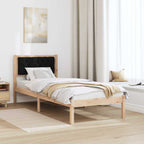 Bettrahmen Schwarz 90 x 190 cm Massives Kiefernholz