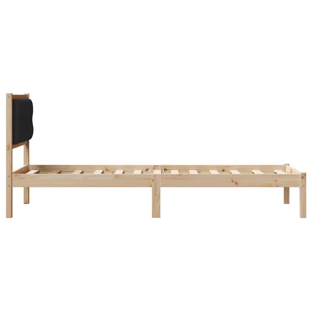 Bettrahmen Schwarz 90 x 190 cm Massives Kiefernholz