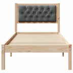 Bettrahmen Dunkelgrau 75 x 190 cm Massives Kiefernholz