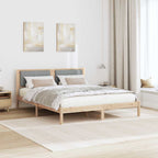 Bettgestell mit gepolstertem Kopfteil Hellgrau 160 x 200 cm