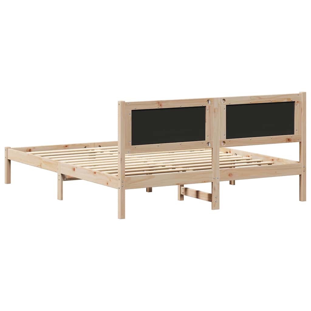 Bettgestell mit gepolstertem Kopfteil Schwarz 160 x 200 cm
