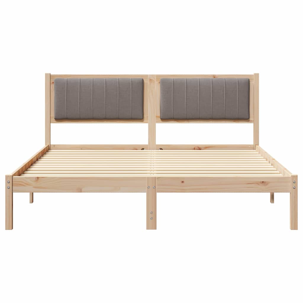 Bettgestell mit gepolstertem Kopfteil Taupe 160 x 200 cm