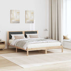 Bettgestell mit gepolstertem Kopfteil Dunkelgrau 150 x 200 cm