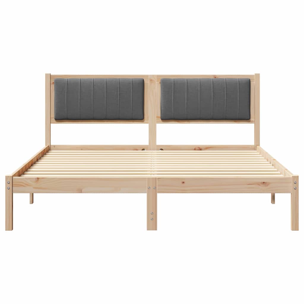 Bettgestell mit gepolstertem Kopfteil Dunkelgrau 150 x 200 cm