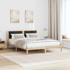 Bettgestell mit gepolstertem Kopfteil Schwarz 150 x 200 cm