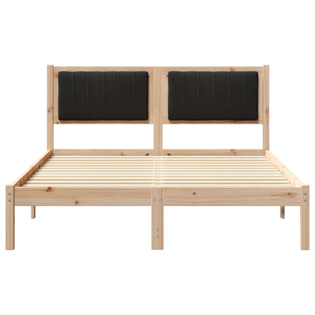 Bettgestell mit gepolstertem Kopfteil Schwarz 140 x 200 cm