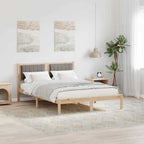 Bettgestell mit gepolstertem Kopfteil Taupe 140 x 200 cm
