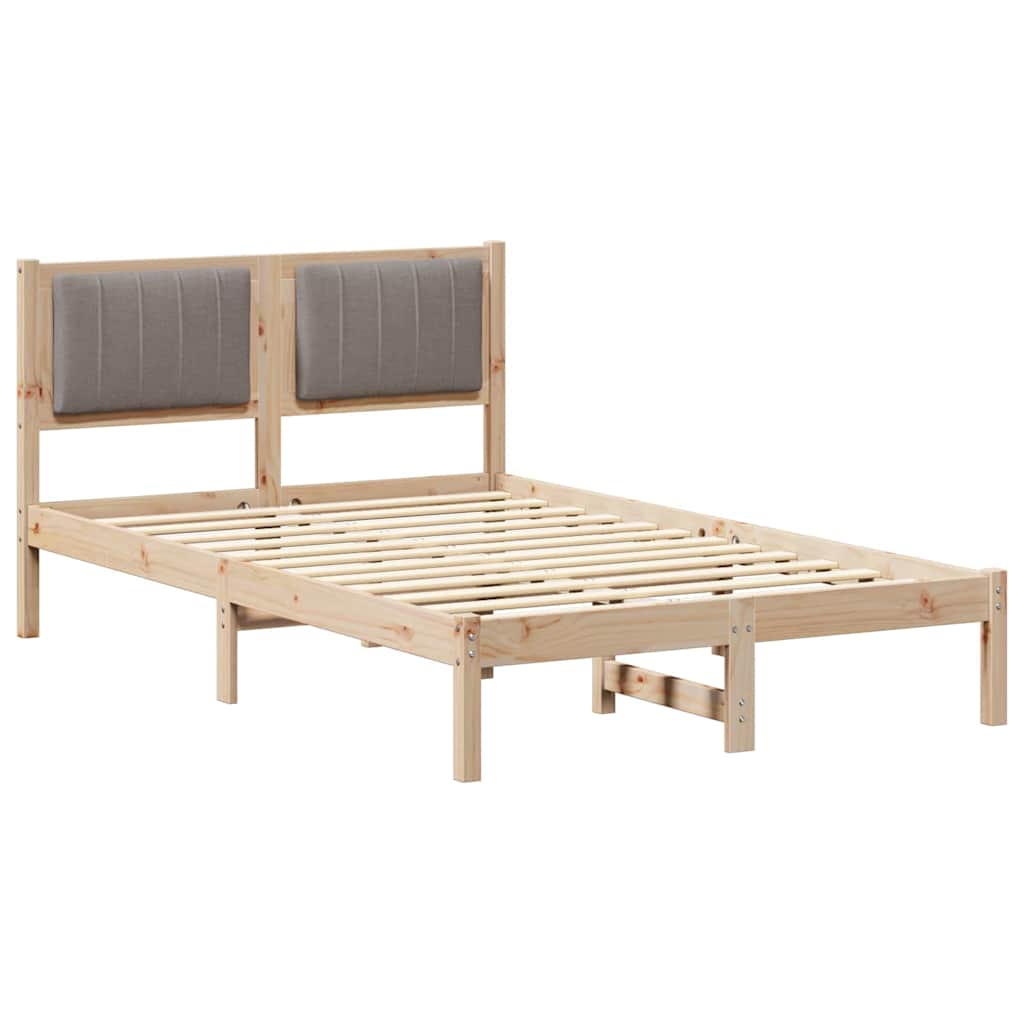 Bettgestell mit gepolstertem Kopfteil Taupe 120 x 200 cm
