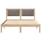 Bettgestell mit gepolstertem Kopfteil Taupe 140 x 190 cm