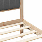Bettgestell mit gepolstertem Kopfteil Dunkelgrau 135 x 190 cm
