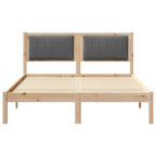 Bettgestell mit gepolstertem Kopfteil Dunkelgrau 135 x 190 cm